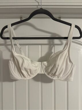 Xhilaration White Ribbed Bikini Top - Underwire Swim Bralette